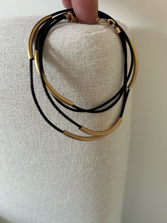 Lolo Jewelry - Lolo 14k Gold filled and Black leather Multi-Strand Cord bracelet